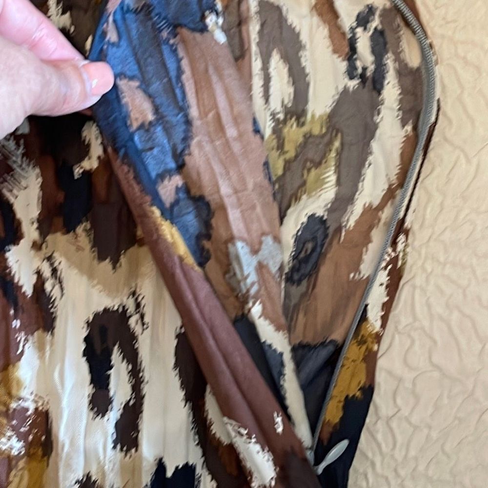 East Womens Animal Print Dress Long Sleeve Scoopneck Brown Size Large - Picture 9 of 10